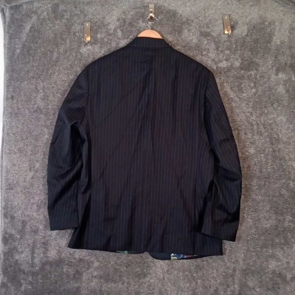 Robert Graham Navy Pinstripe Wool Single Breasted Blazer Mens 44